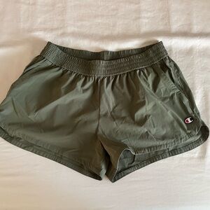 Large Champion Women's Olive Green Athletic Shorts
